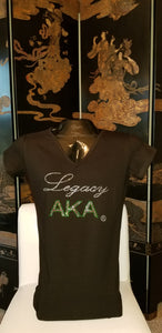 AKA BLACK V-NECK TEE LEGACY DESIGN