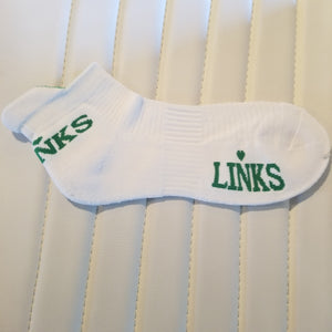 LINKS WHITE SCOOP SOCK - CLOSEOUT SALE !!